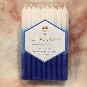 Hanukkah Holiday Festive Lights Menorah Boxed Candles Set of 45 NWT tapered